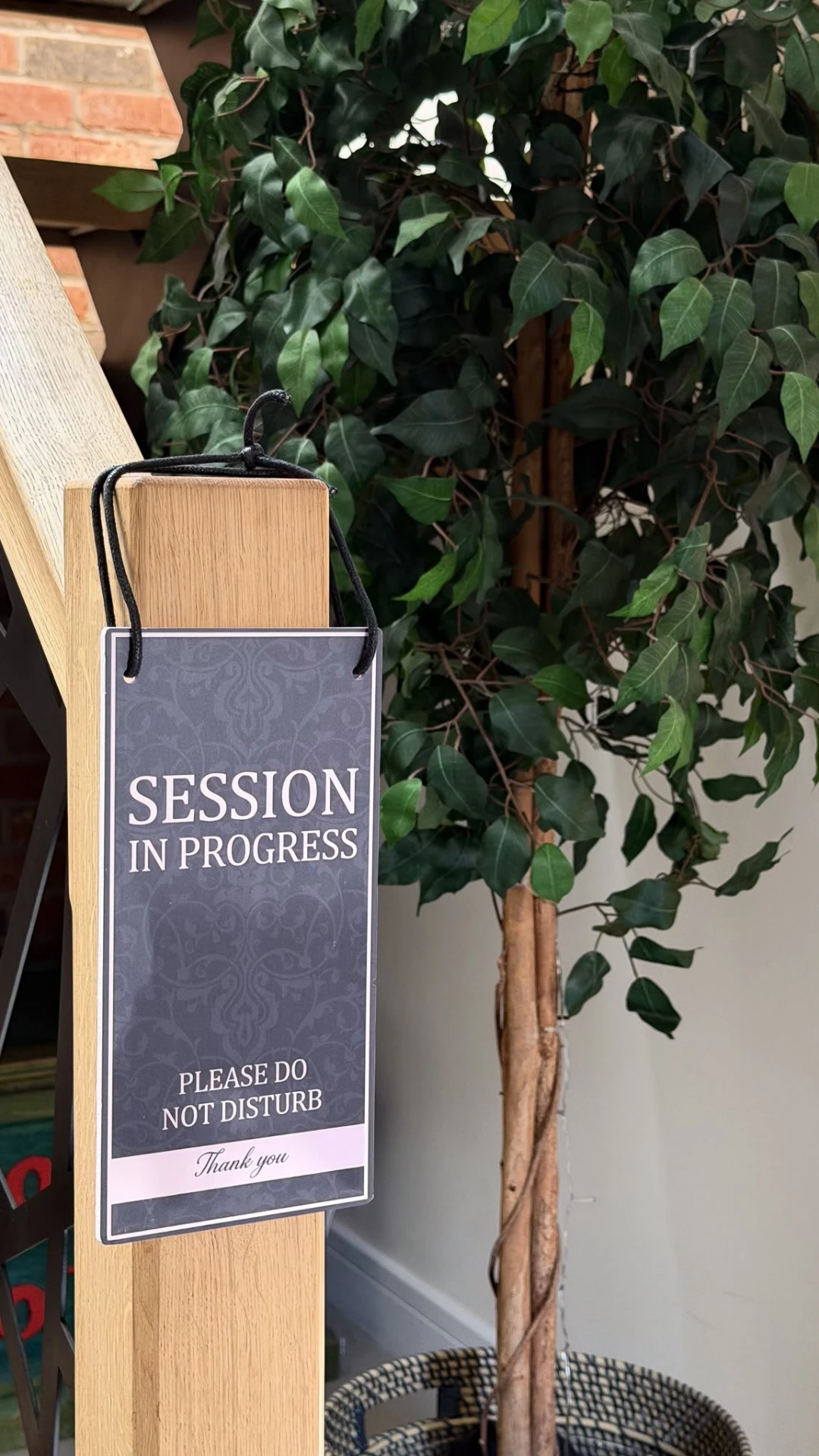 Private treatment session in progress sign at the clinic